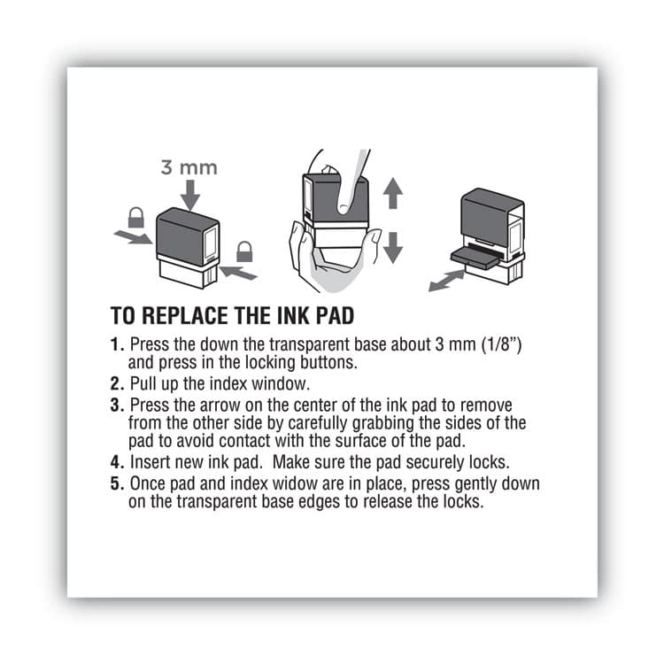 CONSOLIDATED STAMP Replacement Ink Pad for 2000PLUS 1SI15P, 3" x 0.25", Black (COS065487) thumbnail 4