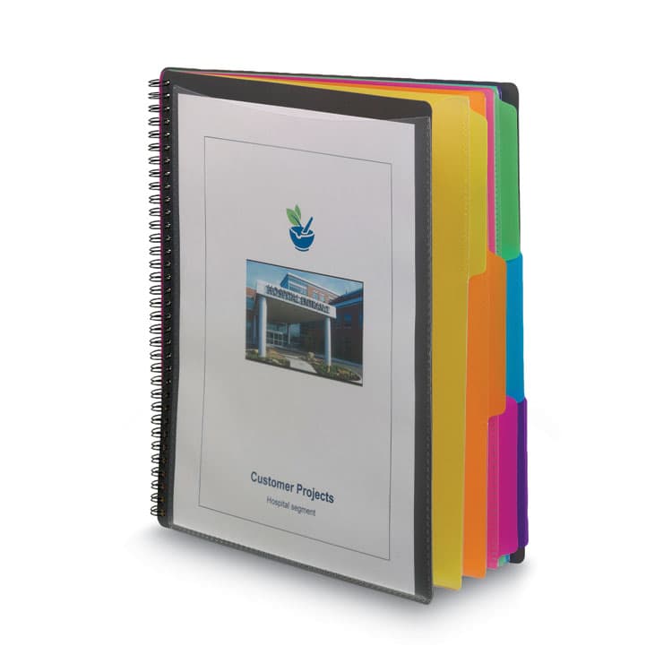 SMEAD MANUFACTURING CO. Poly Project Organizer, 12 Letter-Size Sleeves, Gray with Bright Pockets (SMD89207) thumbnail 3