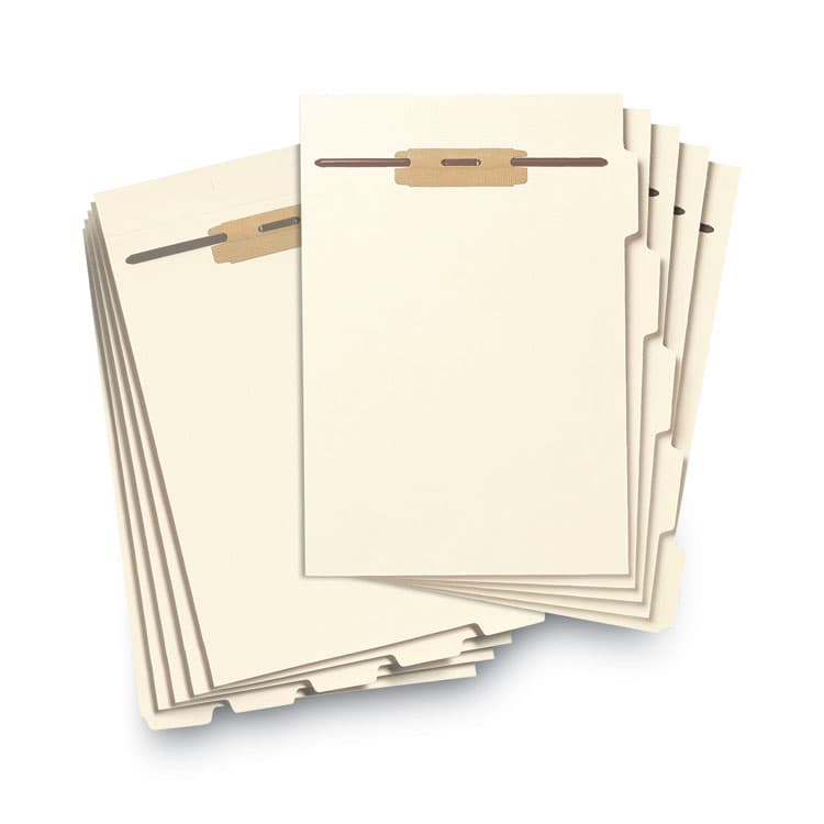 SMEAD MANUFACTURING CO. Stackable Folder Dividers with Fasteners, End Tab: 1/5-Cut, 1 Fastener, Letter Size, Manila, 4 Dividers/Set, 50 Sets/Pack (SMD35600) thumbnail 2