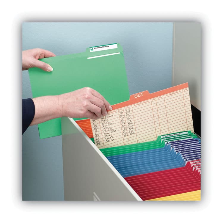 SMEAD MANUFACTURING CO. Manila Out Guides, Printed Form Style, 1/5-Cut Top Tab, Out, 8.5 x 11, Manila, 100/Box (SMD51910) thumbnail 4