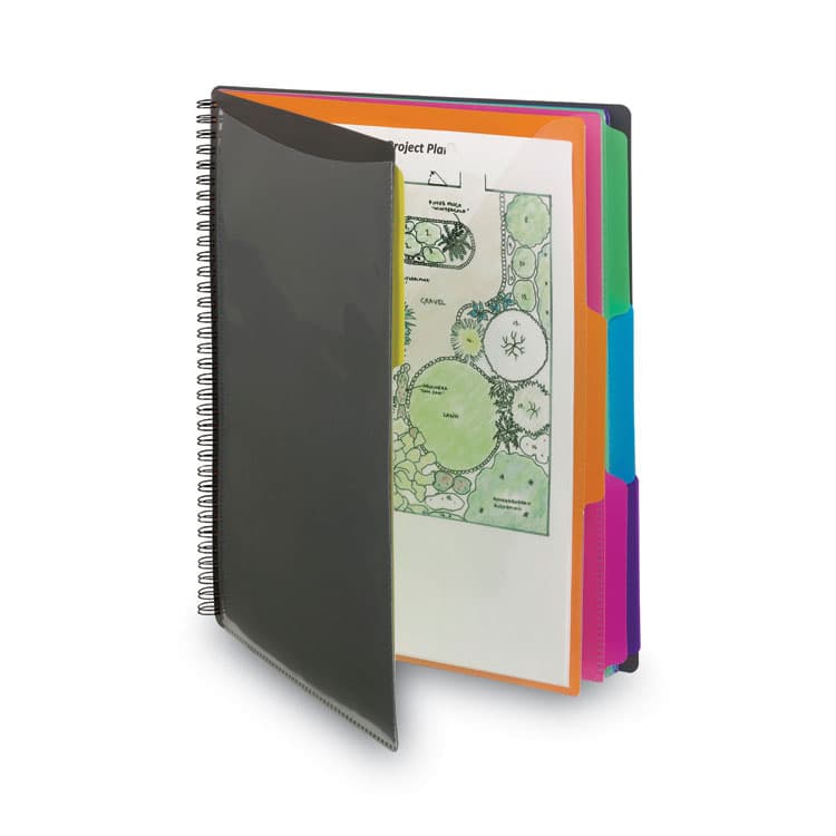 SMEAD MANUFACTURING CO. Poly Project Organizer, 12 Letter-Size Sleeves, Gray with Bright Pockets (SMD89207) thumbnail 4