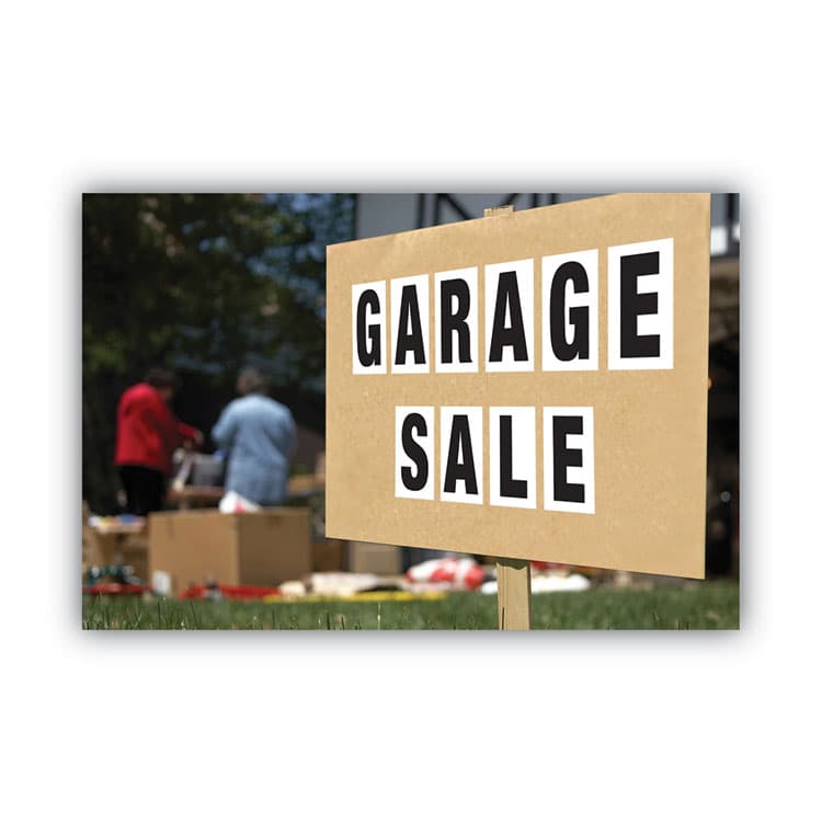 CONSOLIDATED STAMP Peel-and-Stick Letters, Numbers and Symbols, 3" Tall, Black Characters, White Background, 80 Pieces (COS098132) thumbnail 3