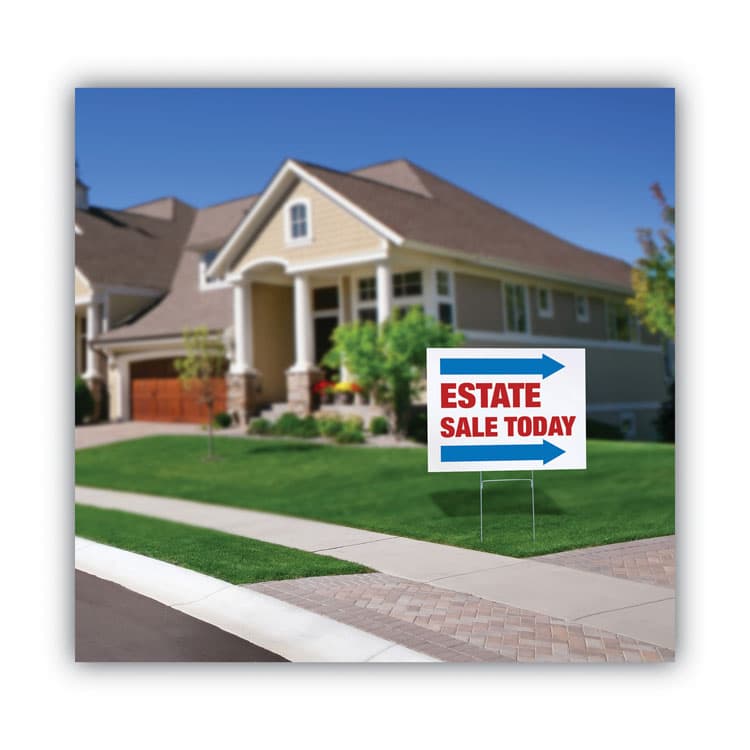 CONSOLIDATED STAMP Stake Sign, Blank White, Includes Directional Arrows, 15 x 19 (COS098055) thumbnail 4