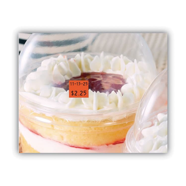 CONSOLIDATED STAMP Two-Line Pricemarker Labels, 0.44 x 0.81, Fluorescent Red, 1,000/Roll, 3 Rolls/Box (COS090951) thumbnail 2