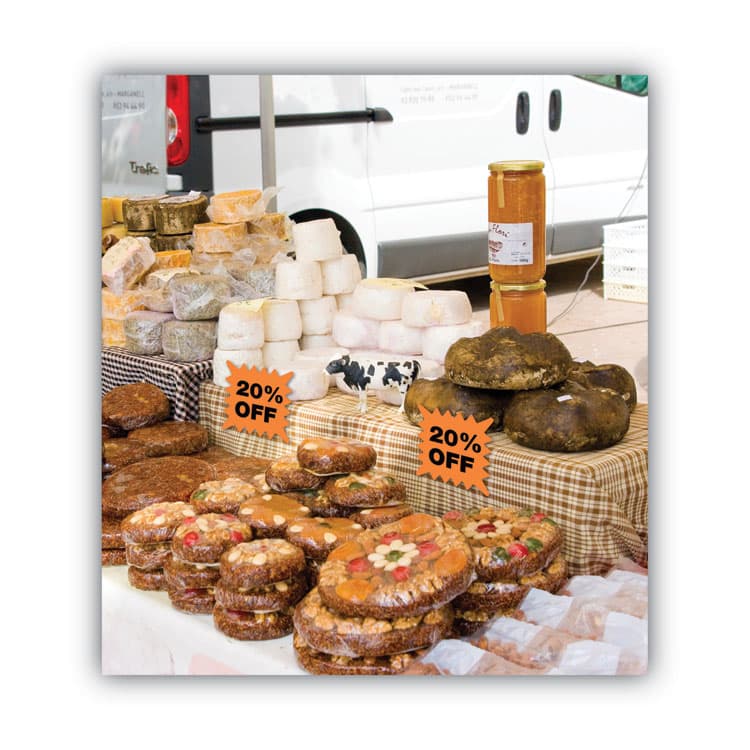 CONSOLIDATED STAMP Die Cut Paper Signs, 5.25 x 5.25, Square, Assorted Colors, Pack of 48 Each (COS090244) thumbnail 3