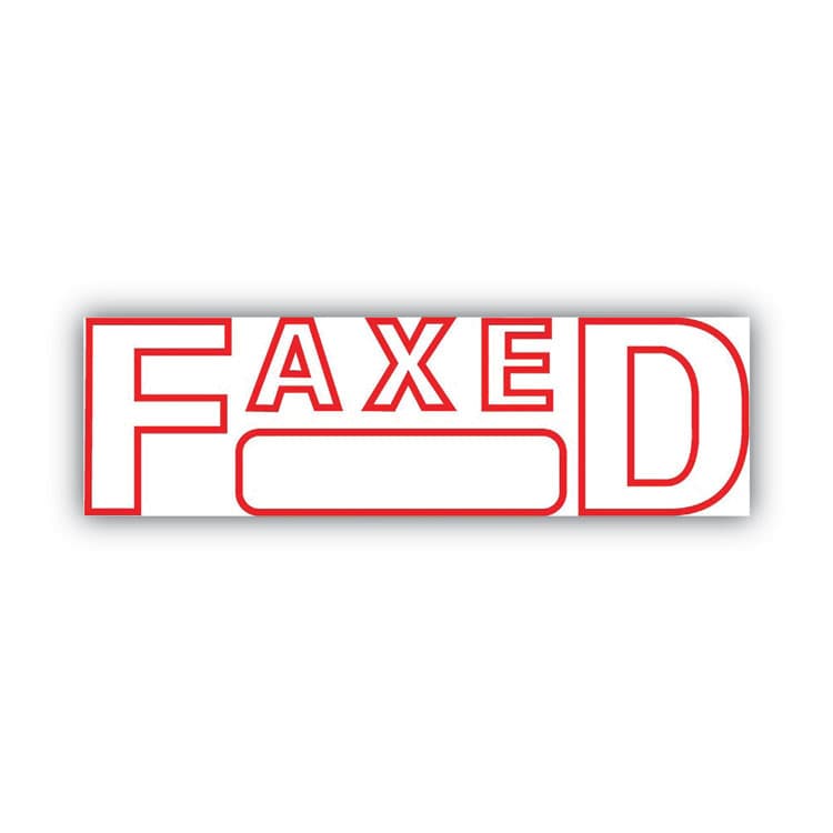 CONSOLIDATED STAMP Green Line Message Stamp, Faxed, 1.5 x 0.56, Red (COS098369) thumbnail 2