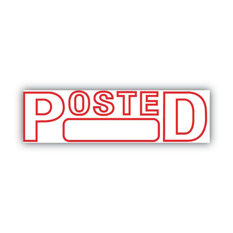 CONSOLIDATED STAMP Green Line Message Stamp, Posted, 1.5 x 0.56, Red (COS098371) thumbnail 2