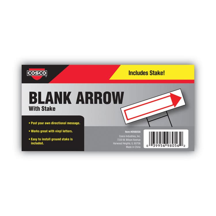 CONSOLIDATED STAMP Stake Sign, 6 x 17, Blank White with Printed Red Arrow (COS098056) thumbnail 3