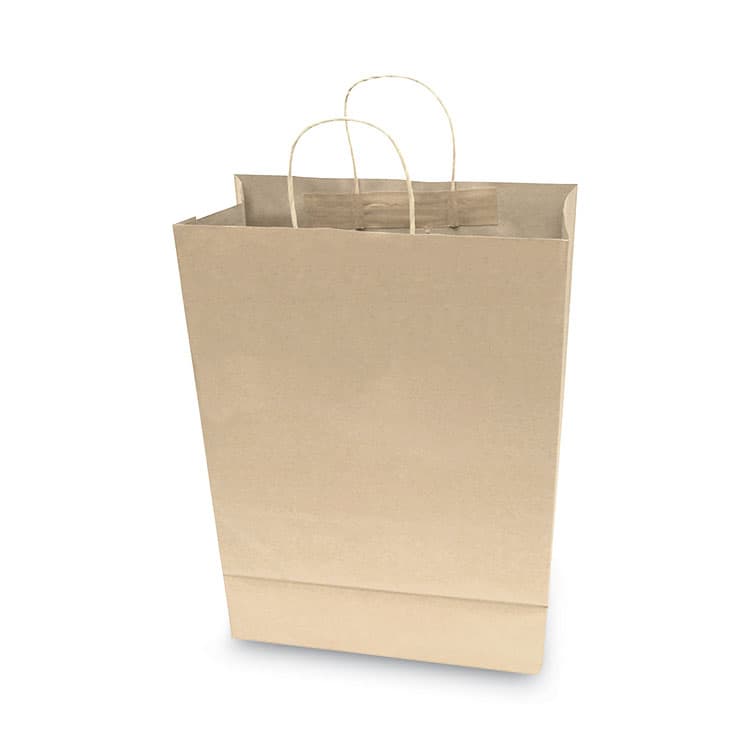 CONSOLIDATED STAMP Premium Shopping Bag, Rope Handles, 12" x 6.5" x 17", Kraft, 50/Box (COS091566) thumbnail 2