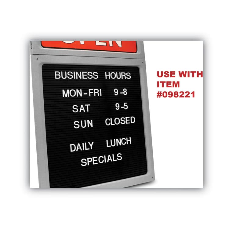 CONSOLIDATED STAMP Message/Business Sign Character Kit with Letters, Numbers and Symbols, 0.75" Tall, White Characters, 258 Pieces (COS098233) thumbnail 4