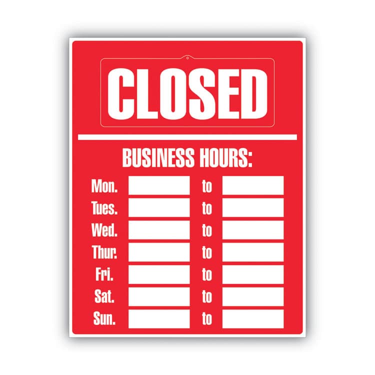 CONSOLIDATED STAMP Business Hours Sign Kit, 15 x 19, Red (COS098072) thumbnail 3
