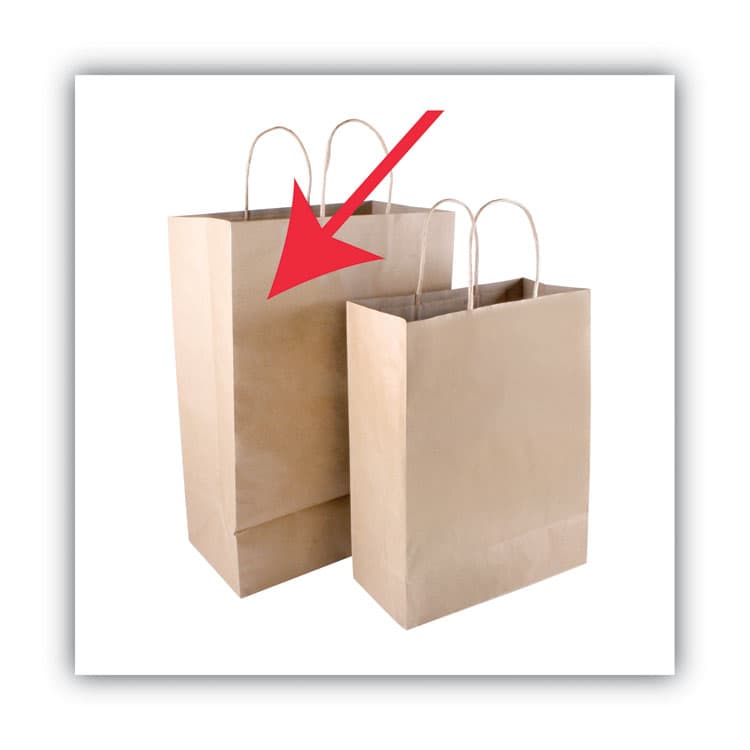 CONSOLIDATED STAMP Premium Shopping Bag, Rope Handles, 12" x 6.5" x 17", Kraft, 50/Box (COS091566) thumbnail 3