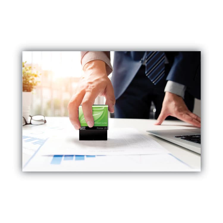 CONSOLIDATED STAMP Green Line Message Stamp, Copy, 1.5 x 0.56, Blue (COS098367) thumbnail 4