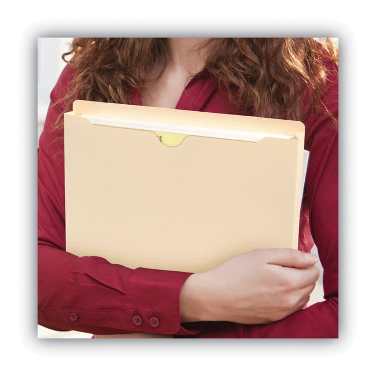 SMEAD MANUFACTURING CO. 100% Recycled Top Tab File Jackets, Straight Tab, Legal Size, Manila, 50/Box (SMD75607) thumbnail 2