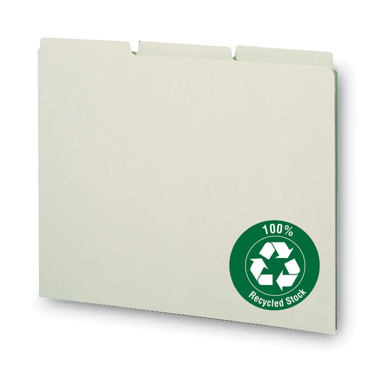 SMEAD MANUFACTURING CO. Recycled Blank Top Tab File Guides, 1/3-Cut Top Tab, Blank, 8.5 x 11, Green, 100/Box (SMD50334) thumbnail 4
