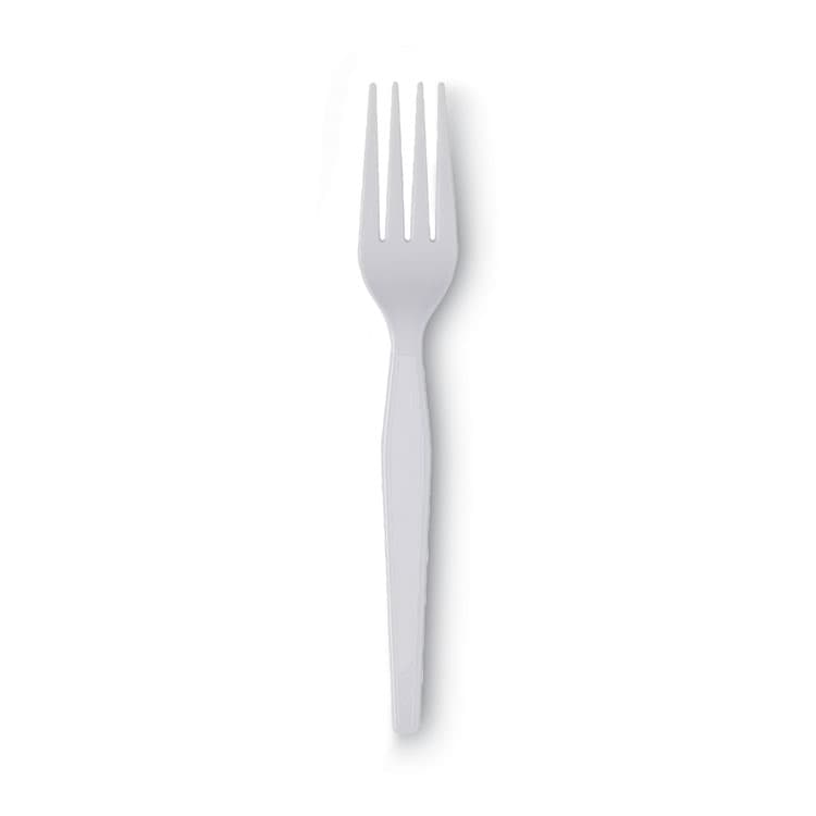 DIXIE FOOD SERVICE Plastic Cutlery, Heavyweight Fork, White, 100/Box, 10 Boxes/Carton (DXEFH207CT) thumbnail 3
