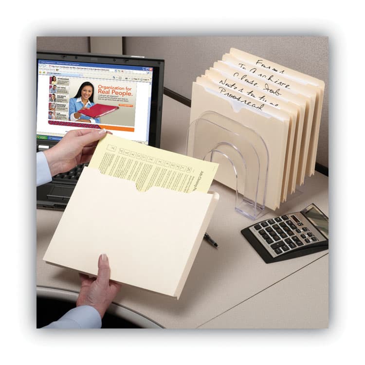 SMEAD MANUFACTURING CO. 100% Recycled Top Tab File Jackets, Straight Tab, Legal Size, Manila, 50/Box (SMD75607) thumbnail 3