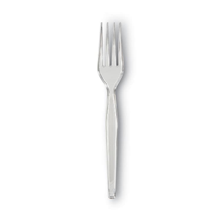 DIXIE FOOD SERVICE Plastic Cutlery, Heavyweight Fork, Clear, 1,000/Carton (DXEFH017) thumbnail 2