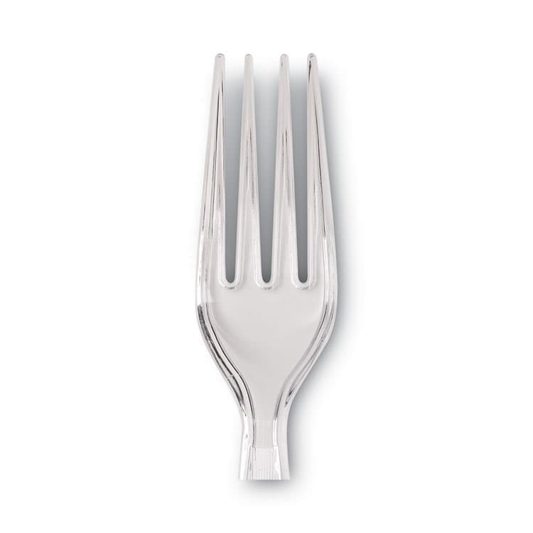DIXIE FOOD SERVICE Plastic Cutlery, Heavyweight Fork, Clear, 1,000/Carton (DXEFH017) thumbnail 3