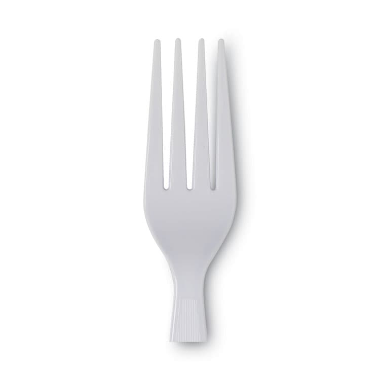 DIXIE FOOD SERVICE Plastic Cutlery, Heavyweight Fork, White, 100/Box, 10 Boxes/Carton (DXEFH207CT) thumbnail 4