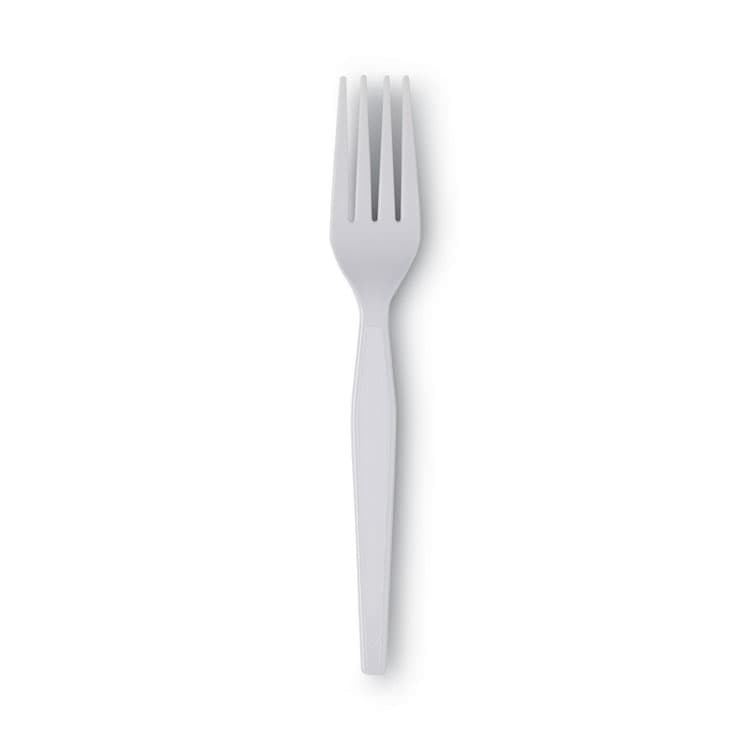 DIXIE FOOD SERVICE Plastic Cutlery, Heavyweight Fork, White, 100/Box (DXEFH207) thumbnail 2