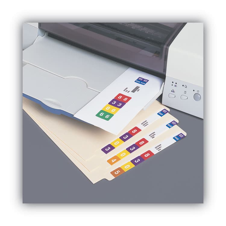 SMEAD MANUFACTURING CO. Color-Coded Smartstrip Refill Label Forms, Inkjet Printer, Assorted, 1.5 x 7.5, White, 250/Pack (SMD66006) thumbnail 3