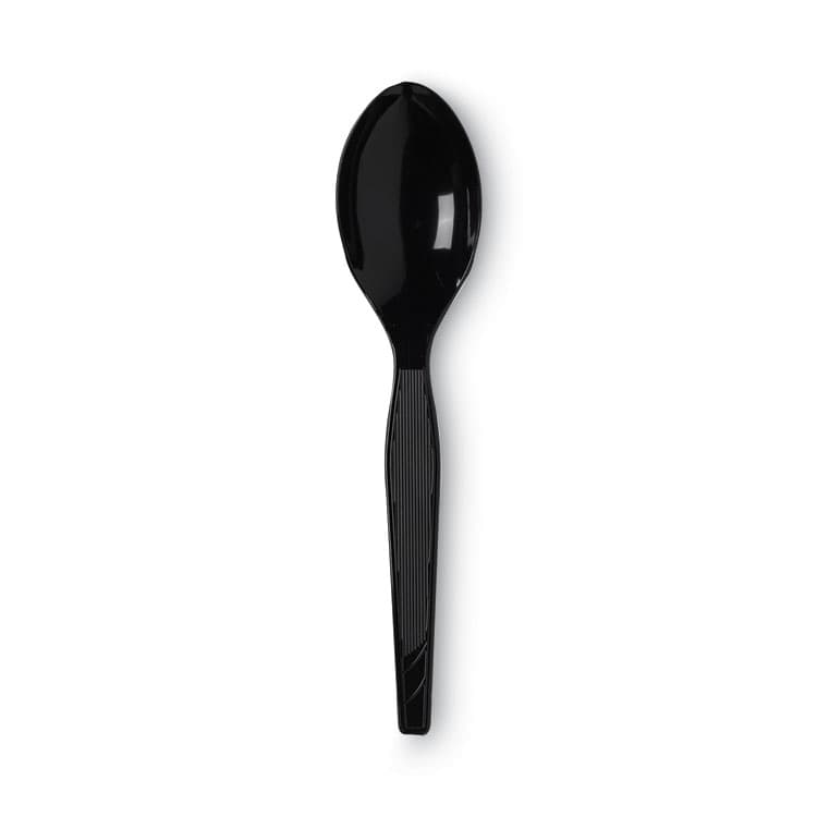 DIXIE FOOD SERVICE Plastic Cutlery, Heavy Mediumweight Spoon, Black, 1,000/Carton (DXETM517)