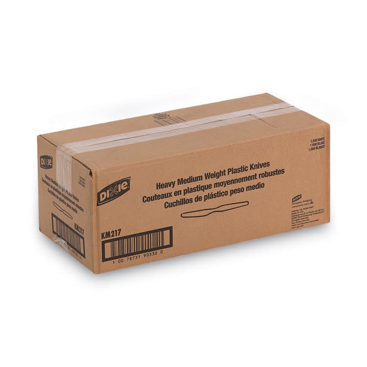 DIXIE FOOD SERVICE Plastic Cutlery, Heavy Mediumweight Knife, White, 1,000/Carton (DXEKM217) thumbnail 4