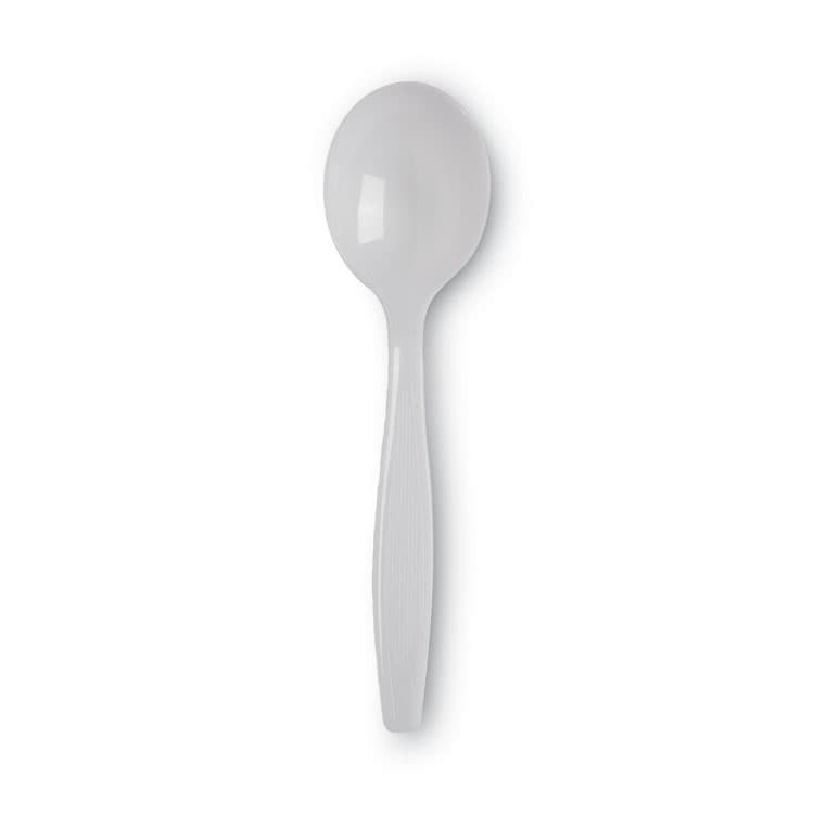 DIXIE FOOD SERVICE Plastic Cutlery, Heavyweight Soup Spoon, White, 100/Box (DXESH207) thumbnail 2