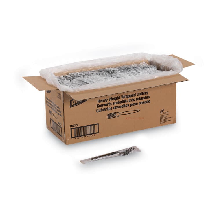DIXIE FOOD SERVICE Individually Wrapped Heavyweight Forks, Plastic, Black, 1,000/Carton (DXEFH53C7) thumbnail 4