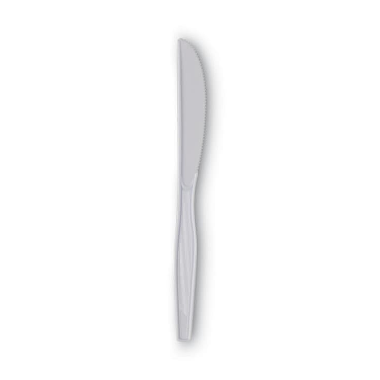 DIXIE FOOD SERVICE Plastic Cutlery, Heavy Mediumweight Knife, White, 1,000/Carton (DXEKM217)