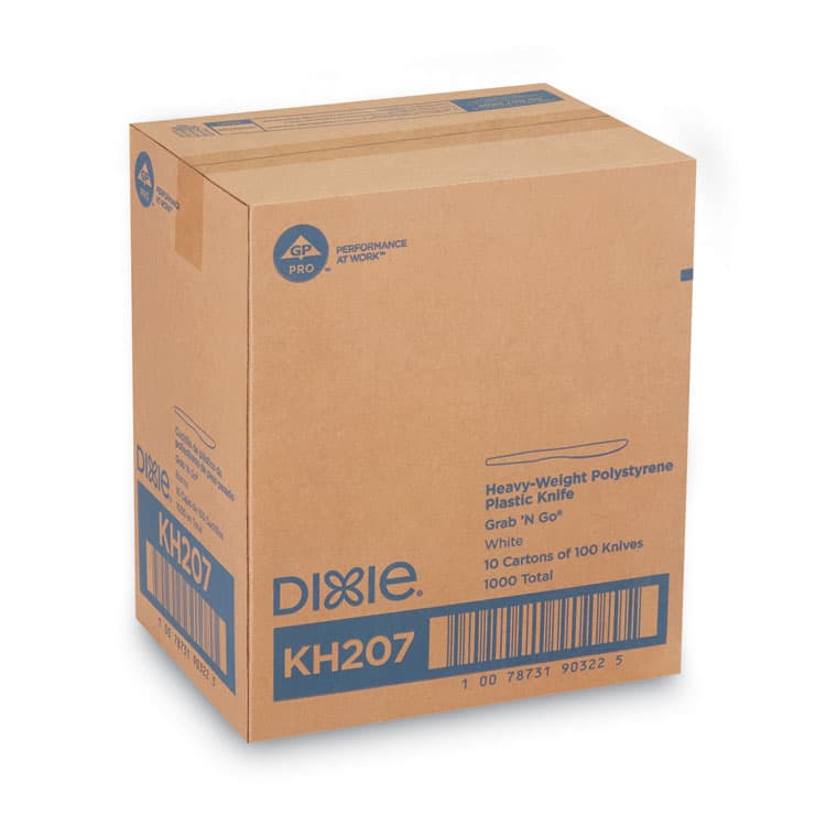 DIXIE FOOD SERVICE Plastic Cutlery, Heavyweight Knife, White, 100/Box (DXEKH207) thumbnail 4
