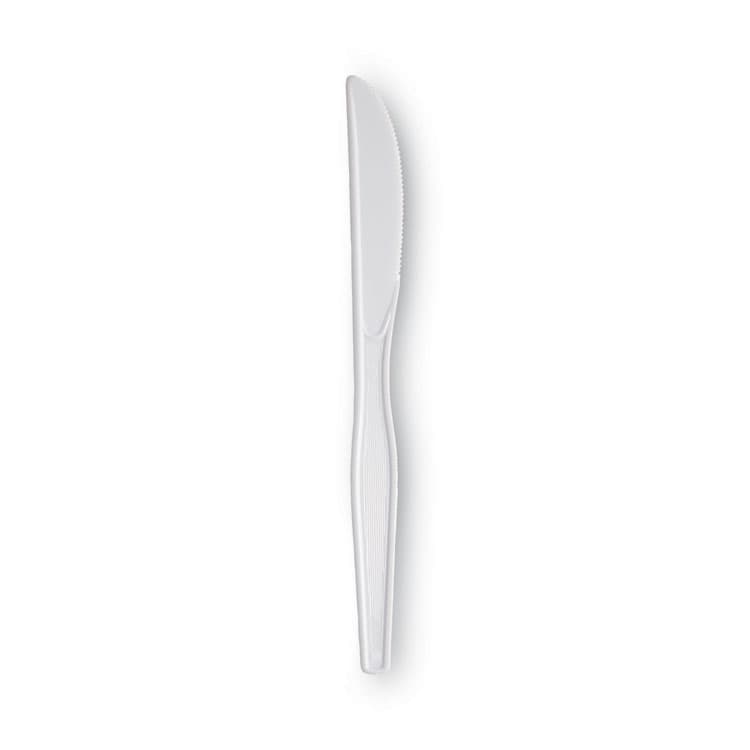 DIXIE FOOD SERVICE Plastic Cutlery, Heavyweight Knife, White, 100/Box (DXEKH207) thumbnail 2