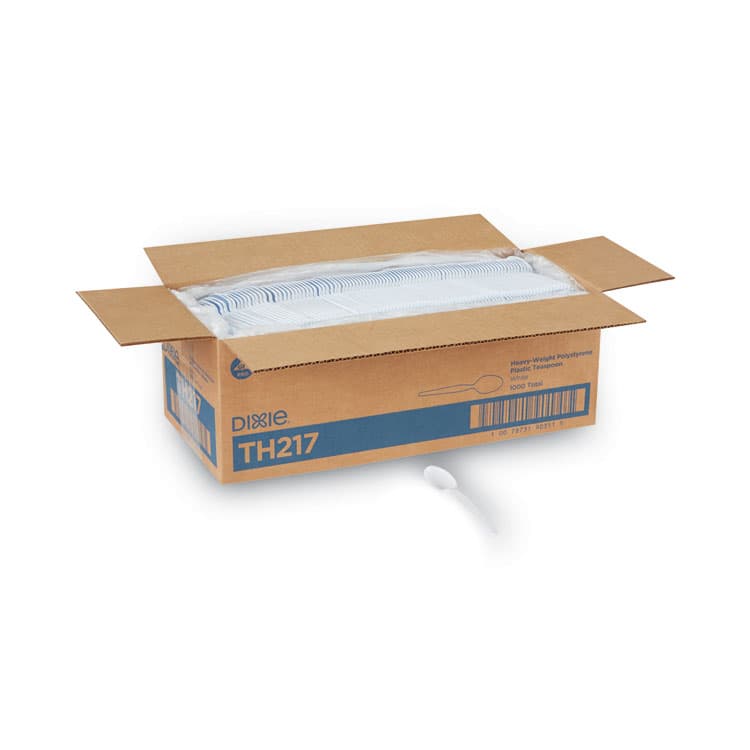 DIXIE FOOD SERVICE Plastic Cutlery, Heavyweight Spoon, White, 1,000/Carton (DXETH217)