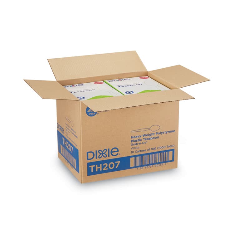 DIXIE FOOD SERVICE Plastic Cutlery, Heavyweight Spoon, White, 100/Box, 10 Boxes/Carton (DXETH207CT) thumbnail 4