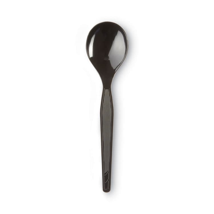 DIXIE FOOD SERVICE Plastic Cutlery, Heavyweight Soup Spoon, Black, 1,000/Carton (DXESH517) thumbnail 2