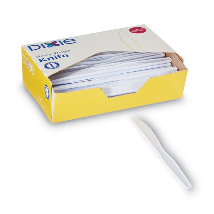DIXIE FOOD SERVICE Plastic Cutlery, Heavyweight Knife, White, 1,000/Carton (DXEKH207CT) thumbnail 2