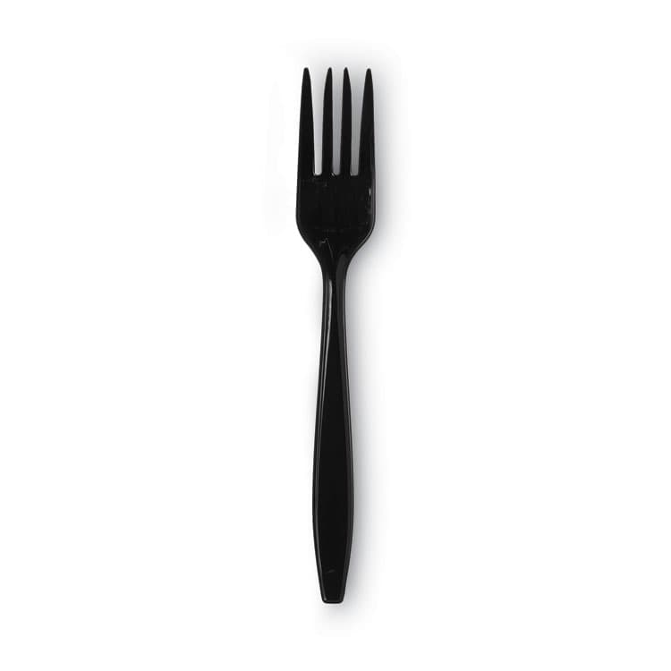DIXIE FOOD SERVICE Individually Wrapped Heavyweight Forks, 6.88", Plastic, Black, 1,000/Carton (DXEPFH53C) thumbnail 2