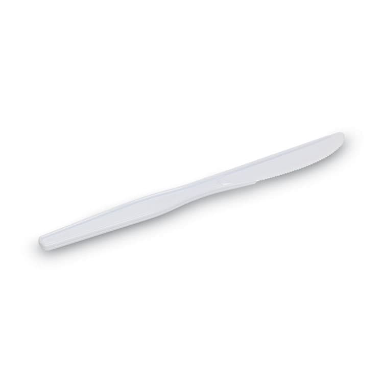 DIXIE FOOD SERVICE Plastic Cutlery, Heavyweight Knife, 7.5", White, 1,000/Carton (DXEKH217) thumbnail 3
