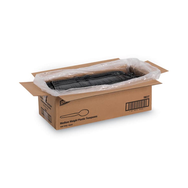 DIXIE FOOD SERVICE Plastic Cutlery, Heavy Mediumweight Spoon, Black, 1,000/Carton (DXETM517) thumbnail 4