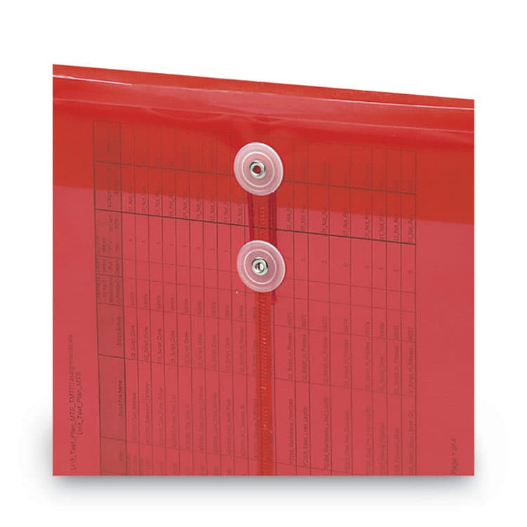 SMEAD MANUFACTURING CO. Poly String and Button Interoffice Envelopes, Open-End (Vertical), 9.75 x 11.63, Transparent Red, 5/Pack (SMD89547) thumbnail 4