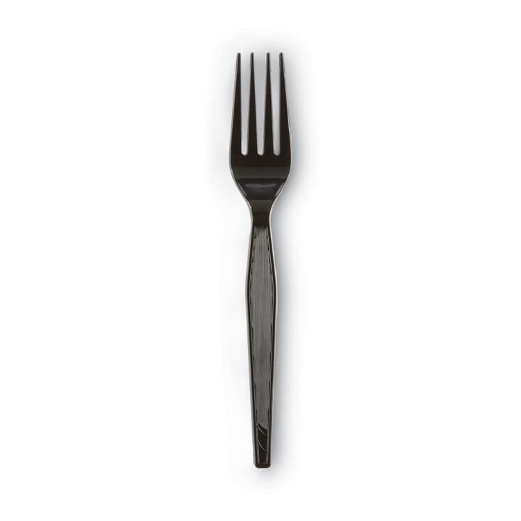 DIXIE FOOD SERVICE Plastic Cutlery, Heavyweight Fork, Black, 1,000/Carton (DXEFH517) thumbnail 2