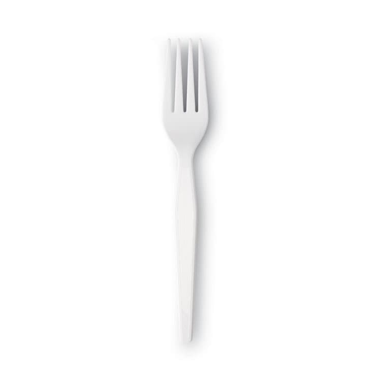 DIXIE FOOD SERVICE Plastic Cutlery, Heavyweight Fork, White, 1,000/Carton (DXEFH217) thumbnail 2