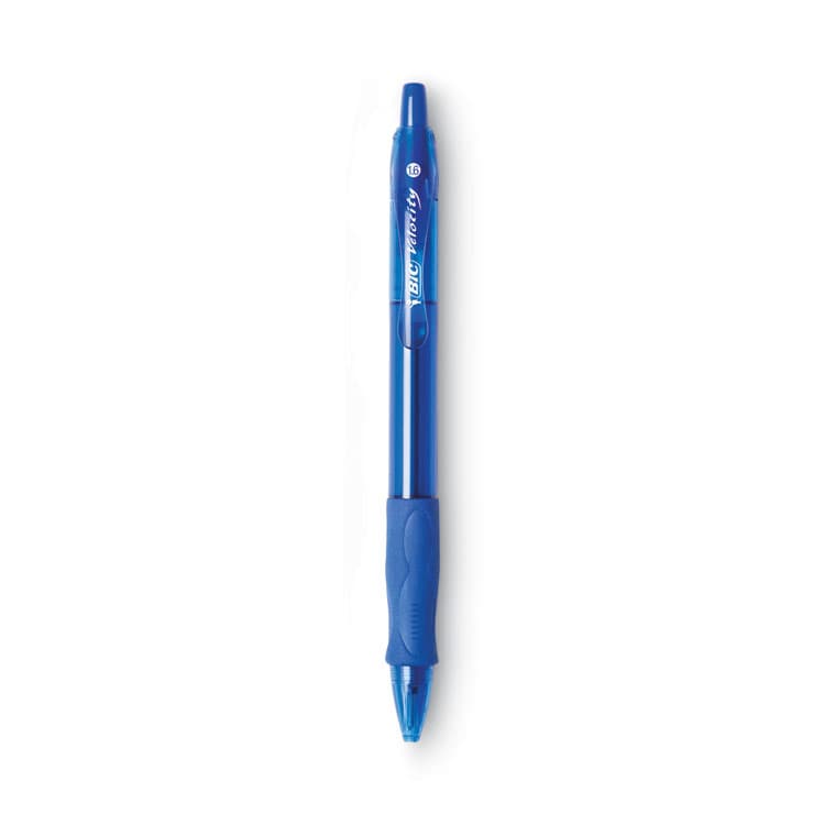 BIC CORP. GLIDE Bold Ballpoint Pen, Retractable, Bold 1.6 mm, Blue Ink, Translucent Blue Barrel, Dozen (BICVLGB11BE) thumbnail 2