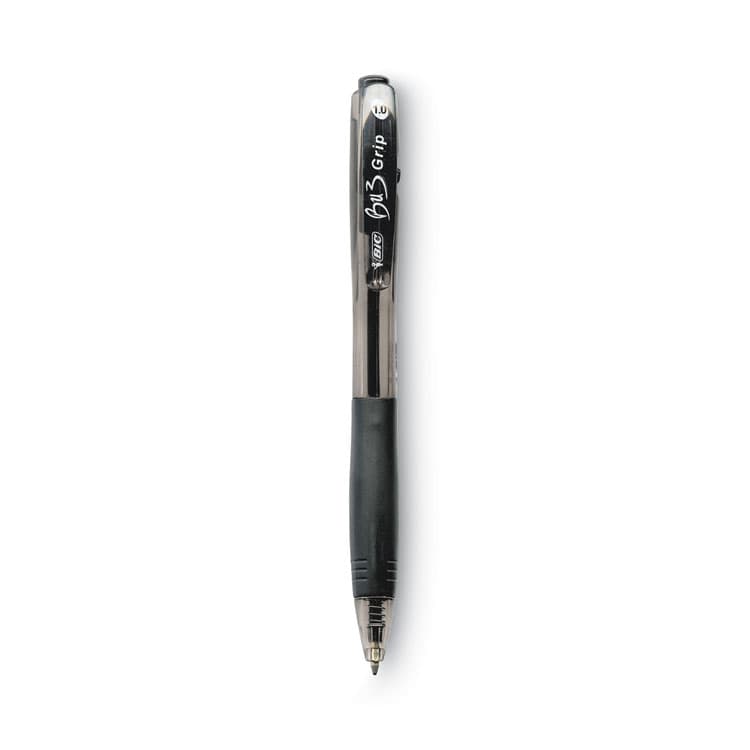 BIC CORP. BU3 Ballpoint Pen, Retractable, Bold 1 mm, Black Ink, Smoke/Black Barrel, Dozen (BICBU311BK) thumbnail 2