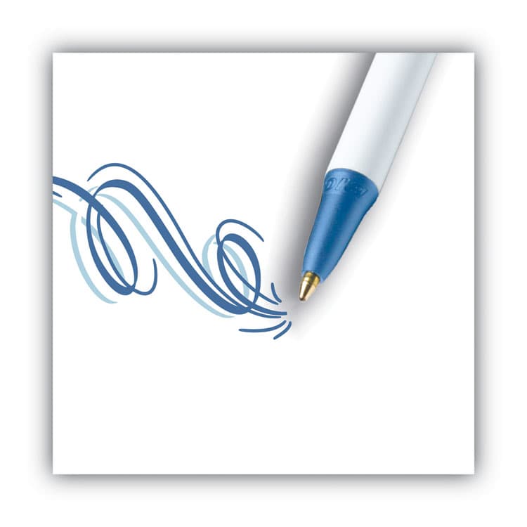 BIC CORP. Clic Stic Ballpoint Pen, Retractable, Medium 1 mm, Blue Ink, White Barrel, Dozen (BICCSM11BE) thumbnail 3