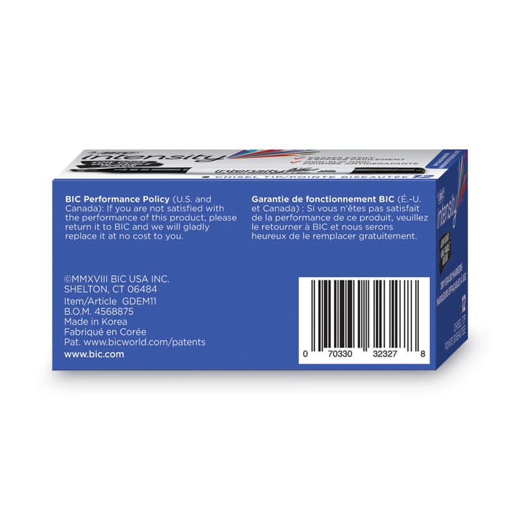 BIC CORP. Intensity Low Odor Chisel Tip Dry Erase Marker, Broad Chisel Tip, Black, Dozen (BICGDEM11BK) thumbnail 4