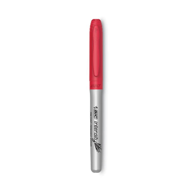 BIC CORP. Intensity Fine Tip Permanent Marker, Fine Bullet Tip, Rambunctious Red, Dozen (BICGPM11RD) thumbnail 2