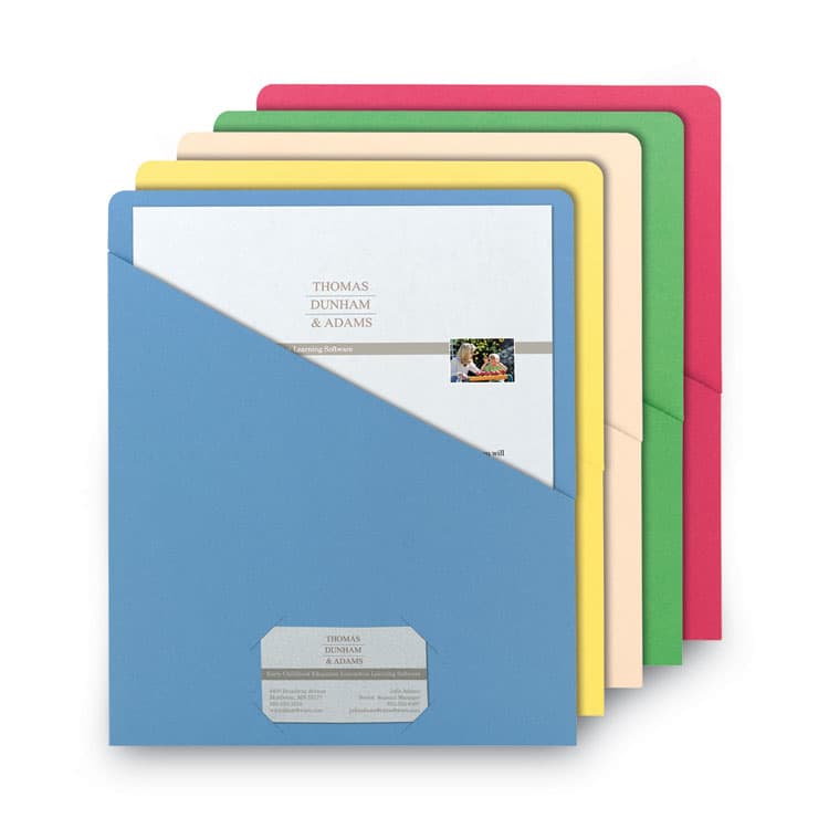 SMEAD MANUFACTURING CO. Organized Up Slash Jackets, Letter Size, Assorted Colors, 25/Pack (SMD75425) thumbnail 2