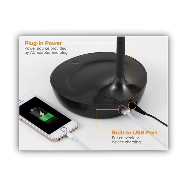 STANLEY BOSTITCH Konnect Gooseneck Desk Lamp, Black (BOSKTVLED1502BL) thumbnail 2